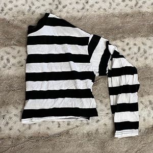 Long Sleeve Striped Crop Top